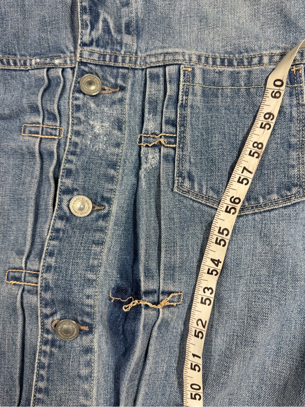 All Saints Men’s 100% Cotton Distressed Denim Blue Jean Button Jacket Size M - Picture 9 of 17